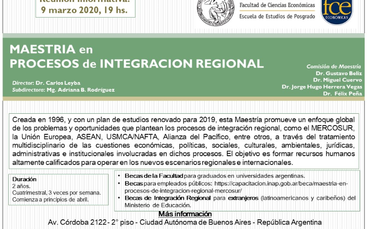 Maestría en Procesos de Integración Regional-UBA